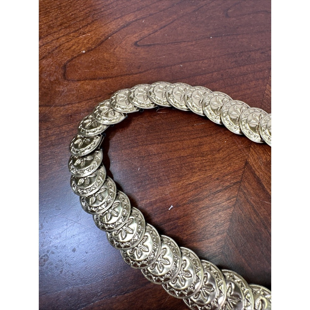 Vintage Gold Tone Concho Stretch Belt Sea Stars Shells Small? Stretches Out! - Picture 5 of 11